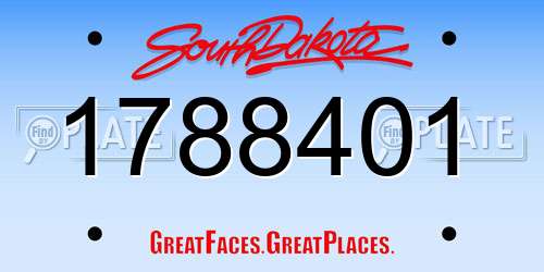 1788401 South Dakota License Plate