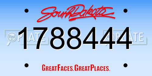 1788444 South Dakota License Plate