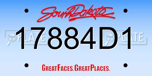 17884D1 South Dakota License Plate