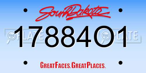 17884O1 South Dakota License Plate