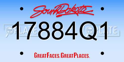 17884Q1 South Dakota License Plate