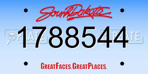 1788544 South Dakota License Plate