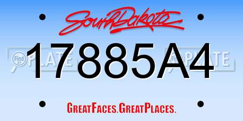 17885A4 South Dakota License Plate