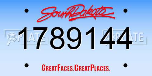 1789144 South Dakota License Plate