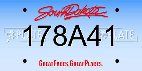 178A41 South Dakota License Plate