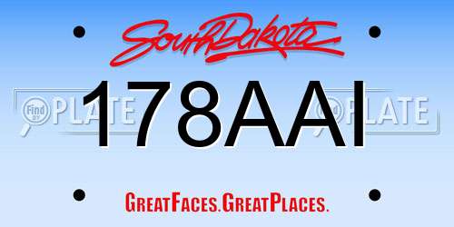 178AAI South Dakota License Plate