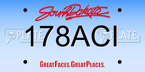 178ACI South Dakota License Plate