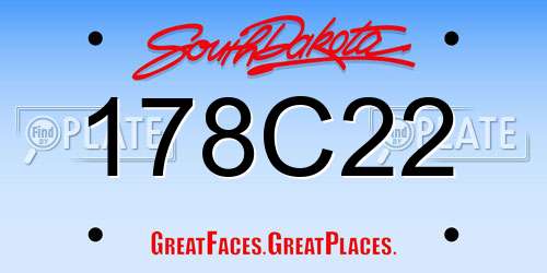 178C22 South Dakota License Plate