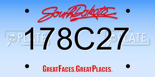178C27 South Dakota License Plate