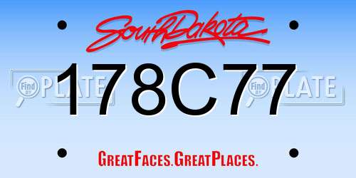 178C77 South Dakota License Plate
