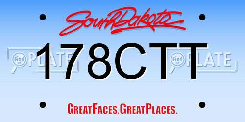178CTT South Dakota License Plate