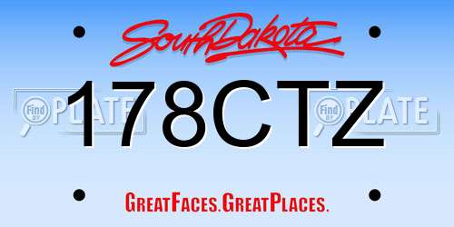 178CTZ South Dakota License Plate