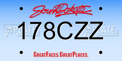 178CZZ South Dakota License Plate