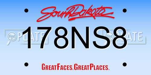 178NS8 South Dakota License Plate