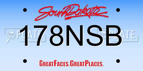 178NSB South Dakota License Plate