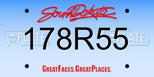 178R55 South Dakota License Plate
