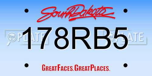 178RB5 South Dakota License Plate