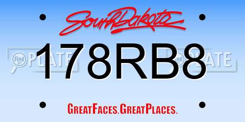 178RB8 South Dakota License Plate