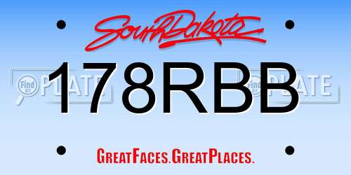 178RBB South Dakota License Plate