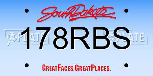 178RBS South Dakota License Plate