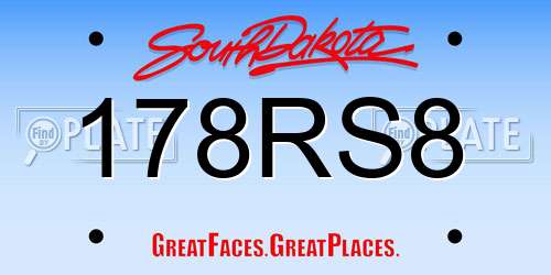 178RS8 South Dakota License Plate