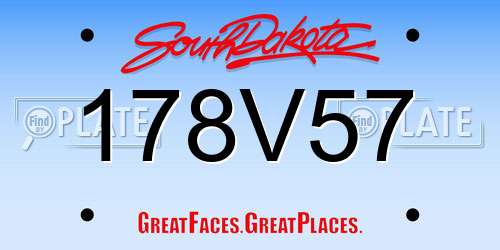 178V57 South Dakota License Plate