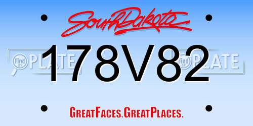 178V82 South Dakota License Plate