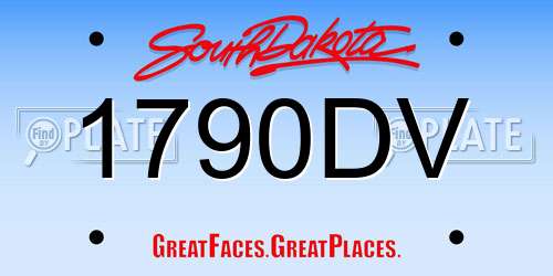 1790DV South Dakota License Plate
