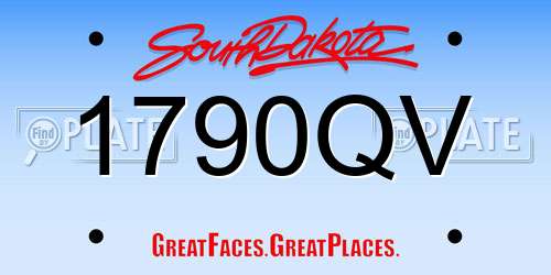 1790QV South Dakota License Plate