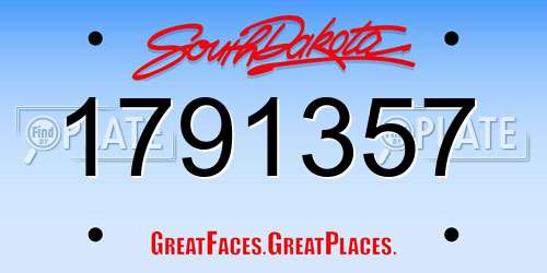 1791357 South Dakota License Plate