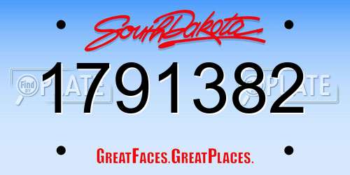 1791382 South Dakota License Plate