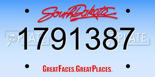 1791387 South Dakota License Plate