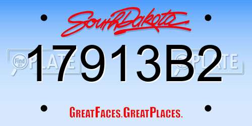 17913B2 South Dakota License Plate
