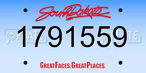1791559 South Dakota License Plate