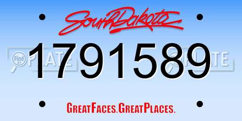 1791589 South Dakota License Plate