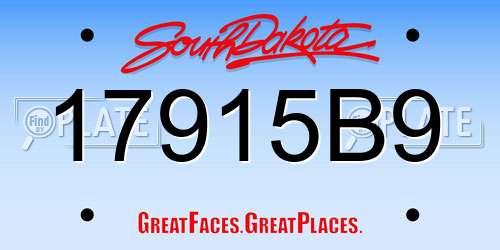 17915B9 South Dakota License Plate