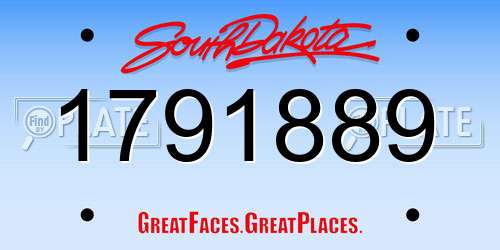 1791889 South Dakota License Plate