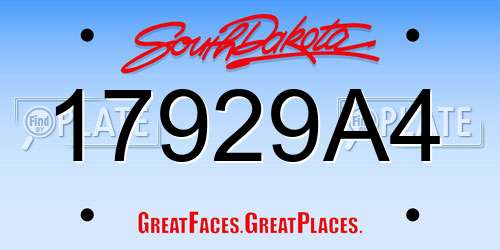 17929A4 South Dakota License Plate