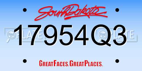 17954Q3 South Dakota License Plate