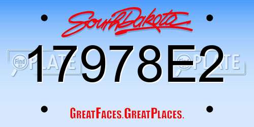 17978E2 South Dakota License Plate