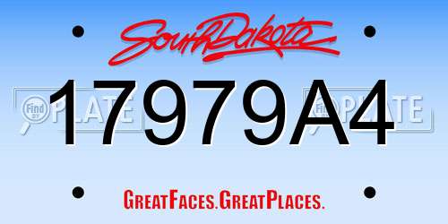 17979A4 South Dakota License Plate