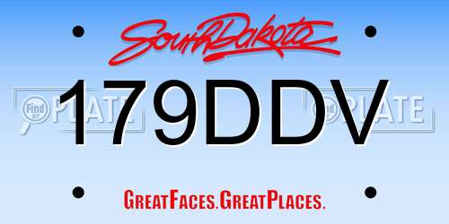179DDV South Dakota License Plate
