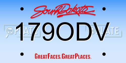 179ODV South Dakota License Plate
