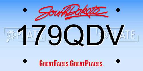 179QDV South Dakota License Plate