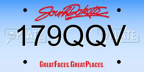 179QQV South Dakota License Plate