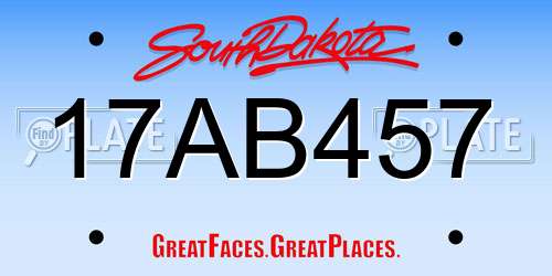 17AB457 South Dakota License Plate