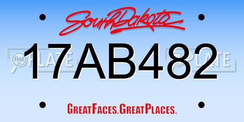 17AB482 South Dakota License Plate