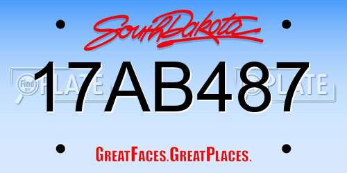 17AB487 South Dakota License Plate
