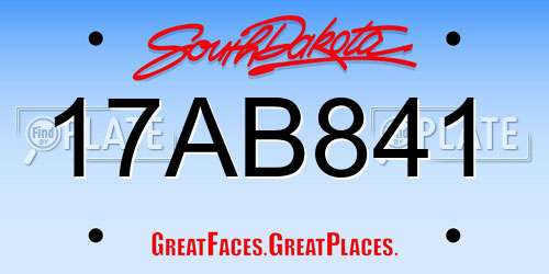 17AB841 South Dakota License Plate