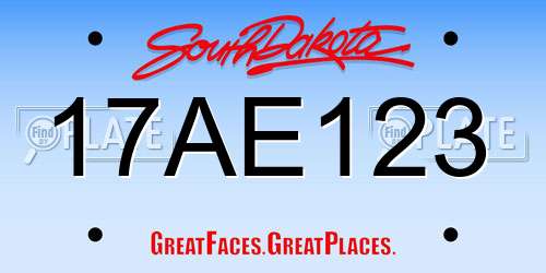 17AE123 South Dakota License Plate
